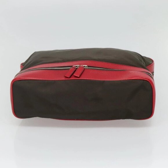 PRADA Hand Bag Nylon Leather Khaki Silver Auth bs24484 - Picture 6 of 16